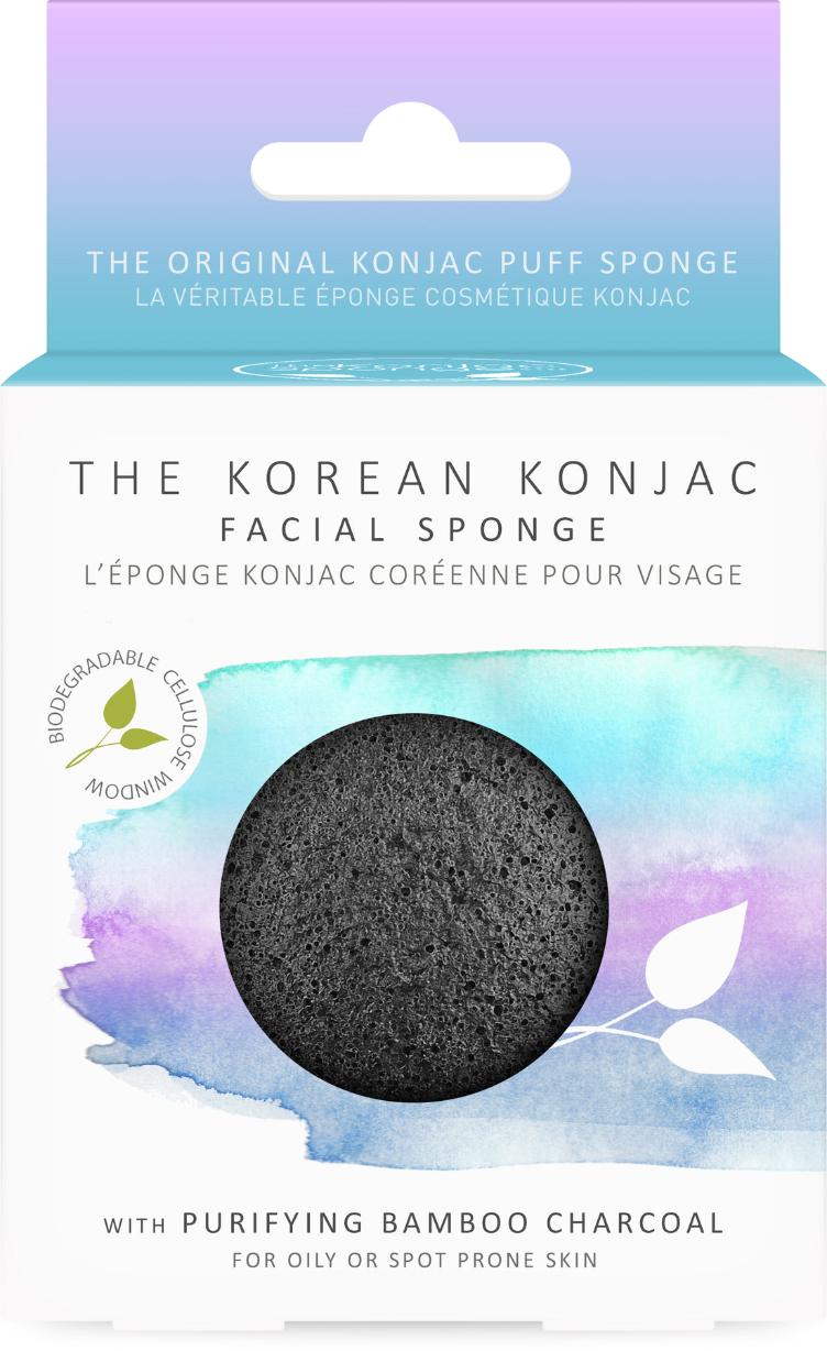 Konjac Facial Sponge with Bamboo Charcoal