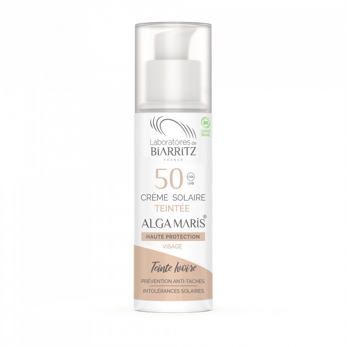 Laboratoires de Biarritz Alga Maris® Certified Organic SPF50 Tinted Face Sunscreen, ivoire / ivory